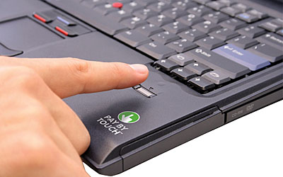 Pay by Touch biometric payment scanner