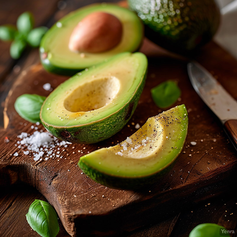 Sliced Avocado on a Cutting Board