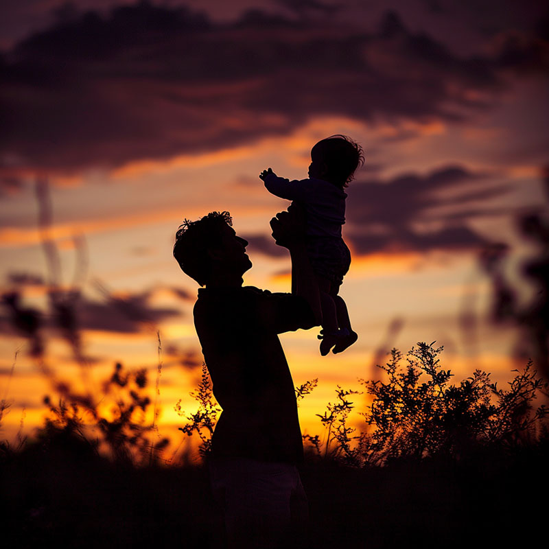 Artistic Silhouette with Parent