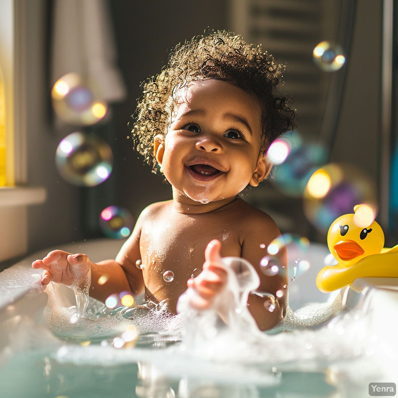 Playful Baby with Bubbles