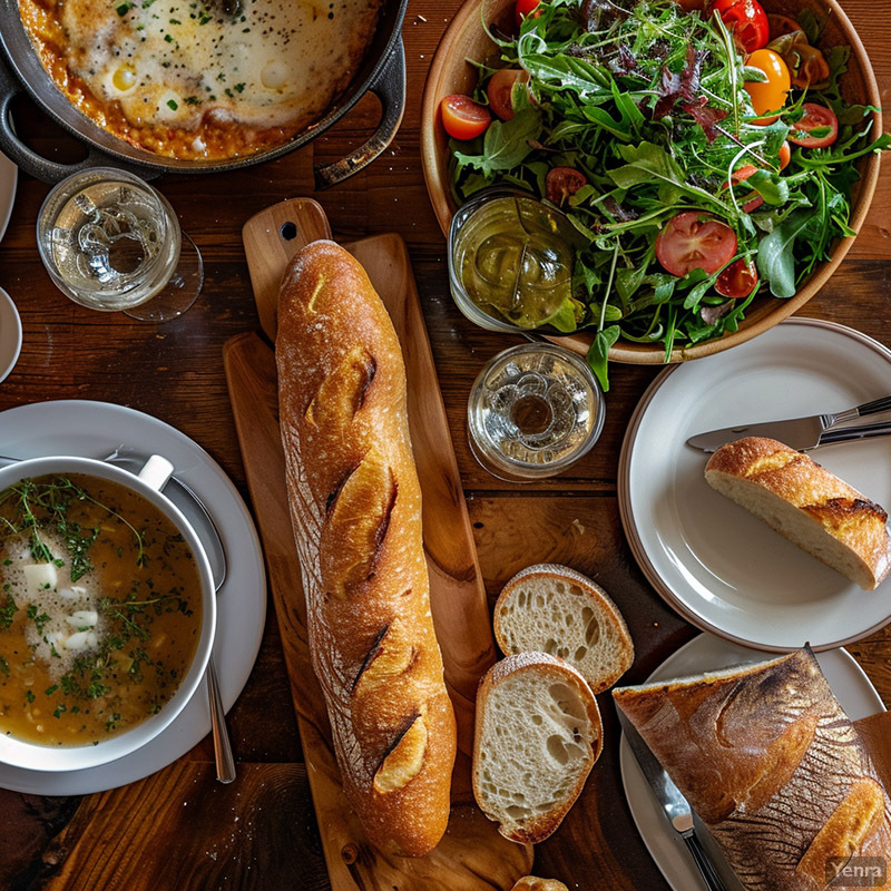 Baguette as Part of a Full Meal
