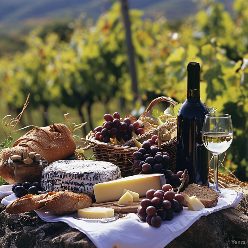 Picnic Scene with Cheese