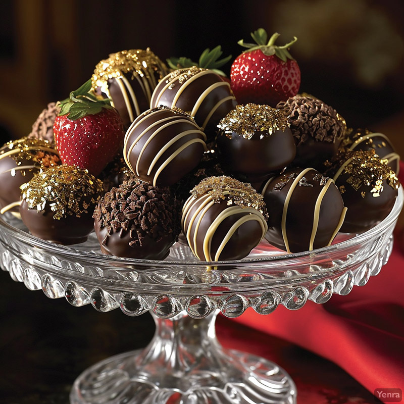 Elegant Display of Chocolate-Covered Berries