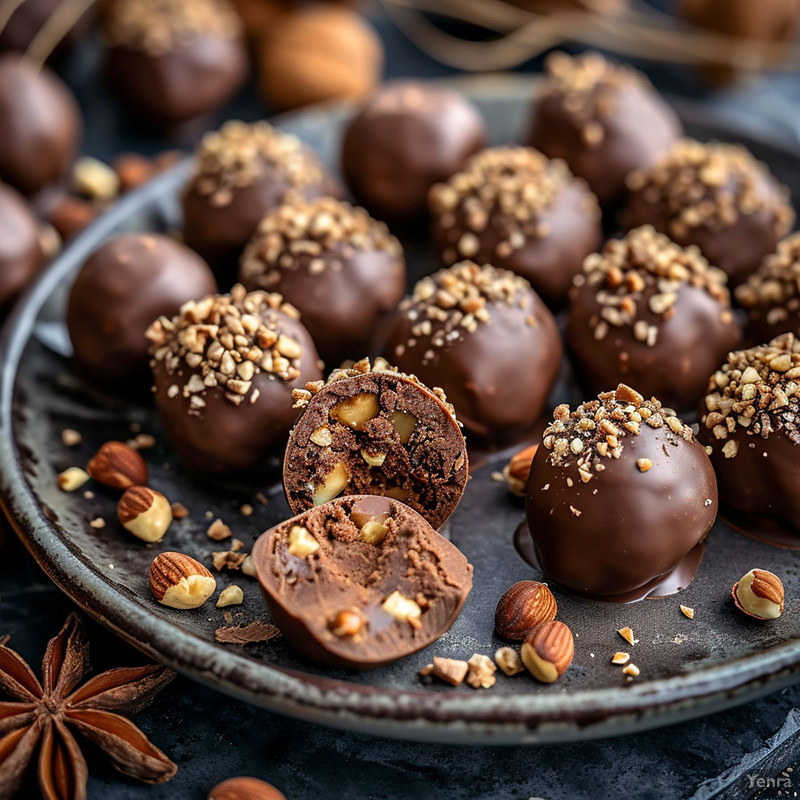Milk Chocolate Truffles with Hazelnuts Finished