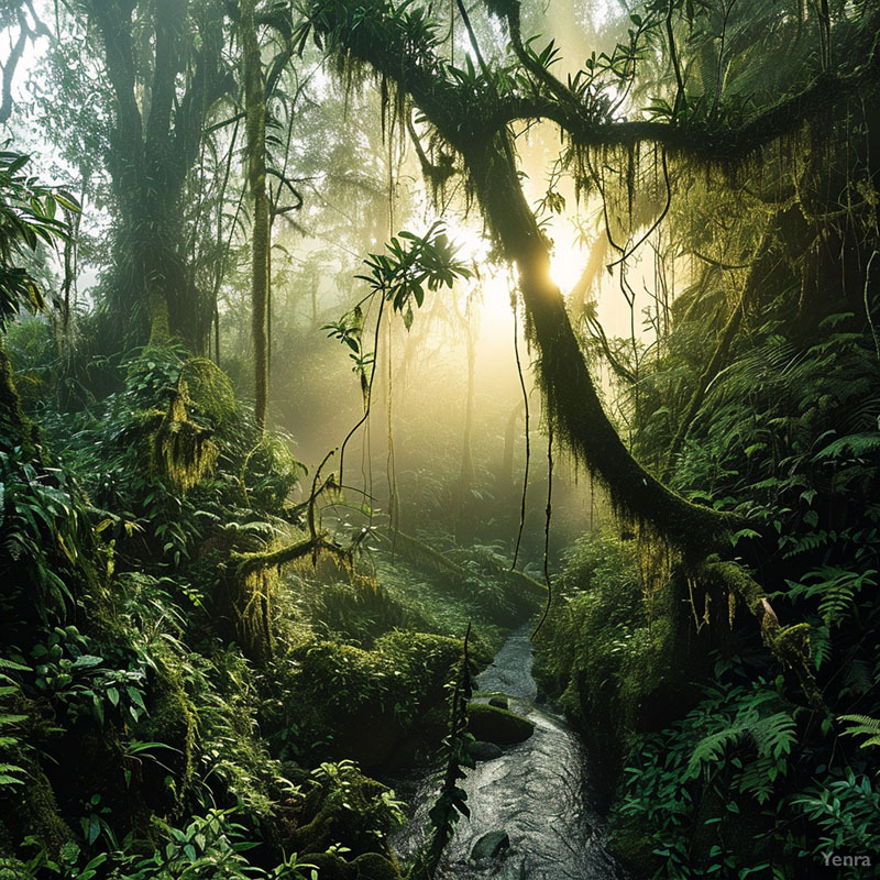Mystical Sunrise in a Cloud Forest