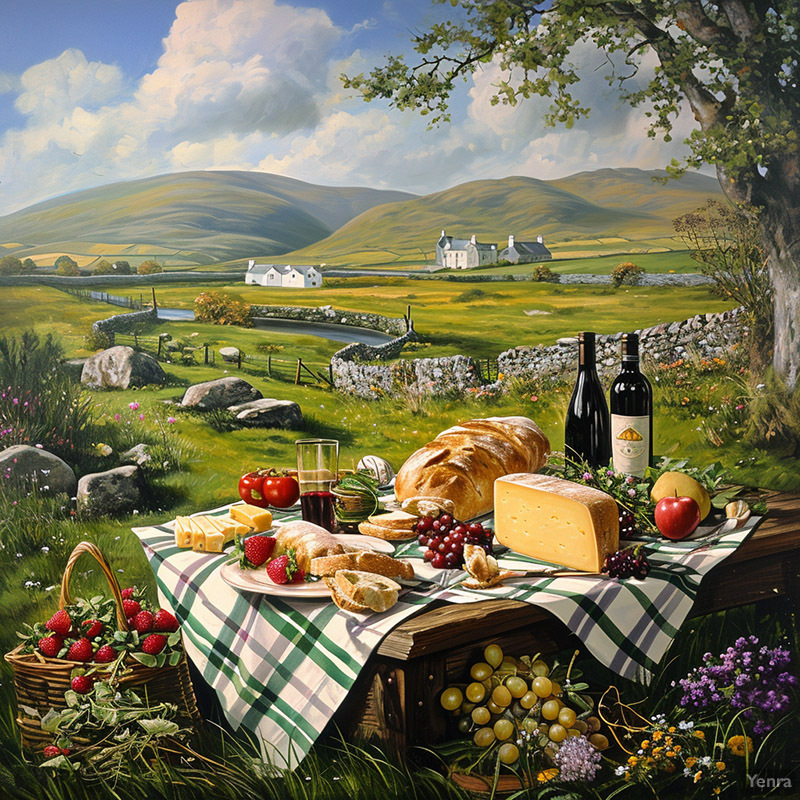 Picnic Scene with Irish Cheddar