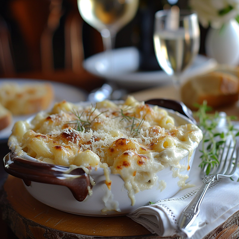 Brie Cheese in a Luxurious Mac and Cheese