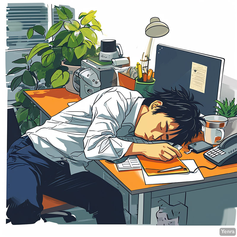 Office Worker Taking a Power Nap