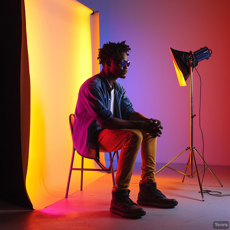 Artistic Studio Portrait with Creative Lighting