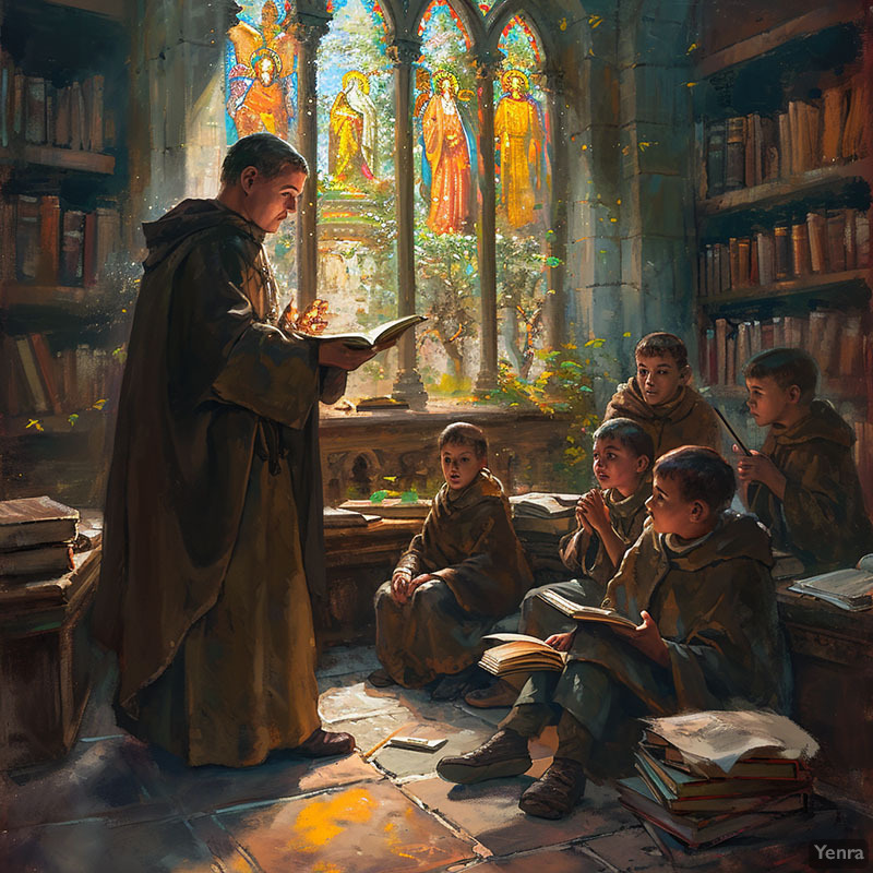 Saint Anthony Teaching in a Monastery