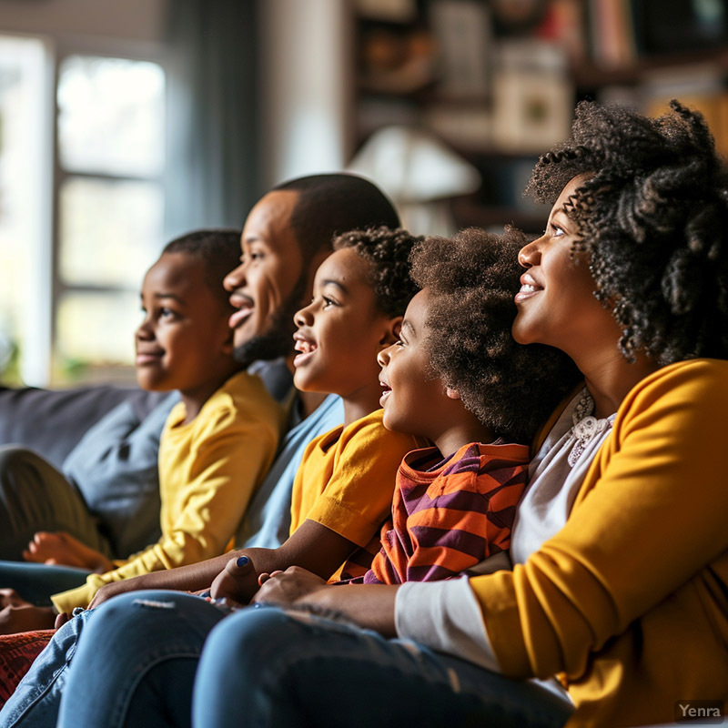 Family Watching Educational Programs Together