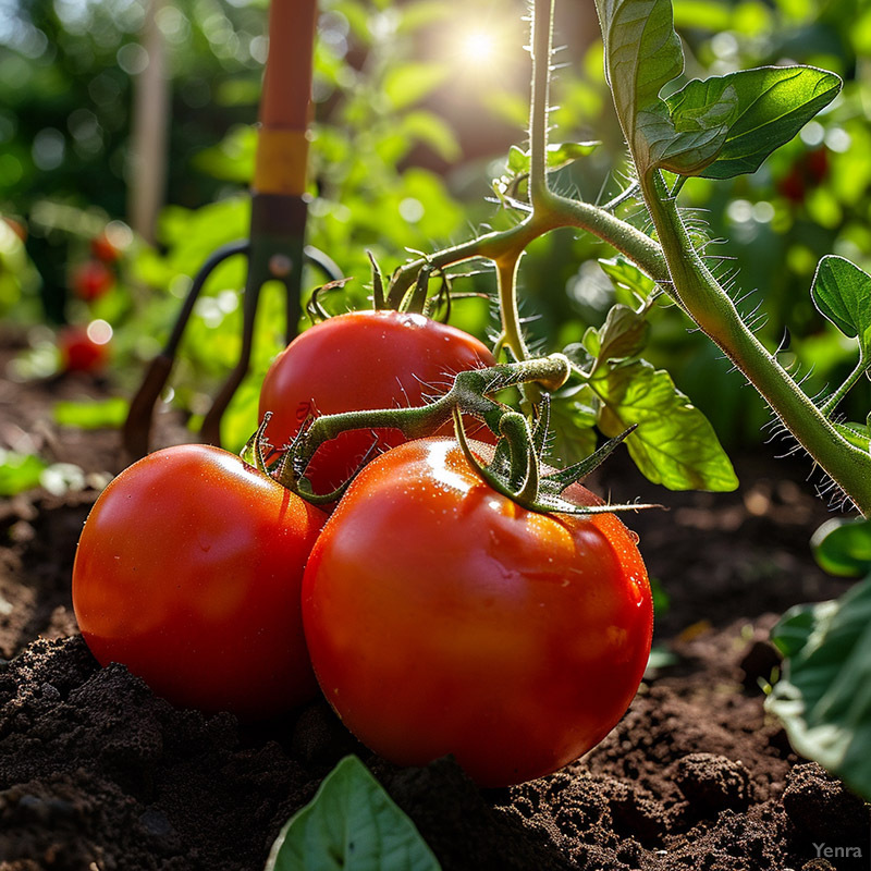 Tomatoes in a Garden Setting