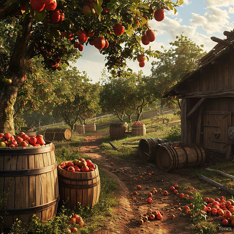 Apple Cider Vinegar Production in an Orchard