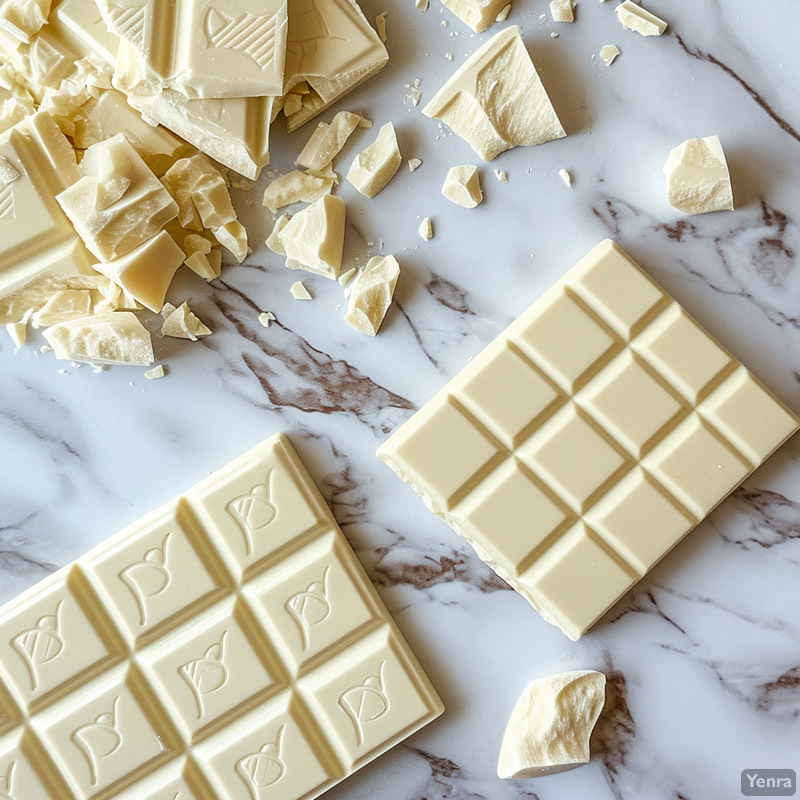 Elegant Display of White Chocolate Bars