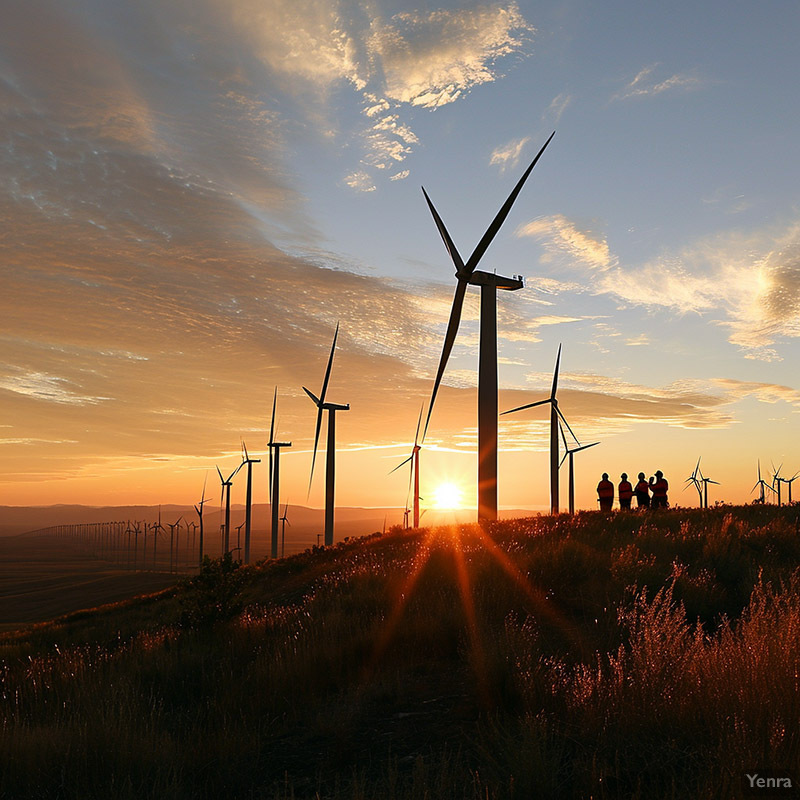 Sunrise Over a Wind Farm